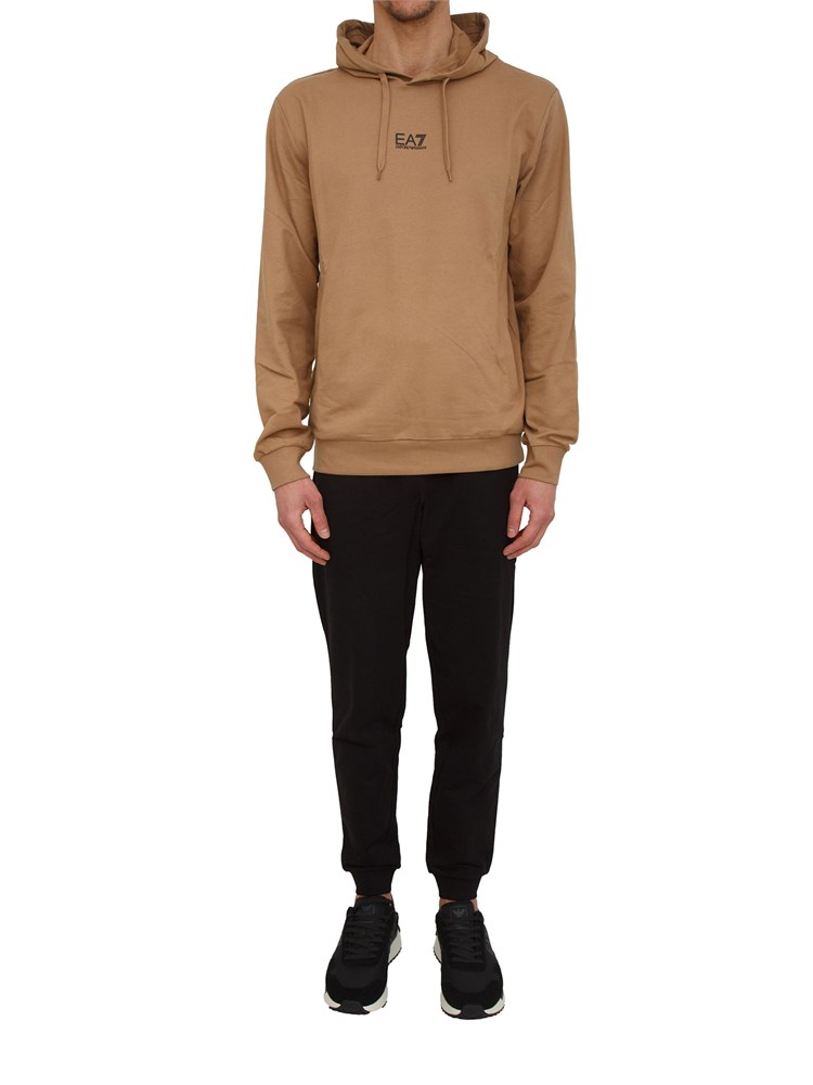Tuta sportiva beige EA7 Core Identity in cotone