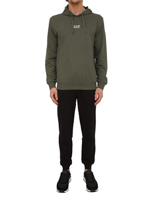 Tuta sportiva verde EA7 Core Identity in cotone in UOMO