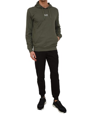 Tuta sportiva verde EA7 Core Identity in cotone in UOMO