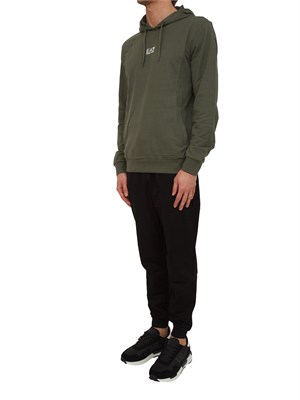 Tuta sportiva verde EA7 Core Identity in cotone in UOMO