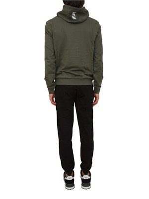 Tuta sportiva verde EA7 Core Identity in cotone in UOMO