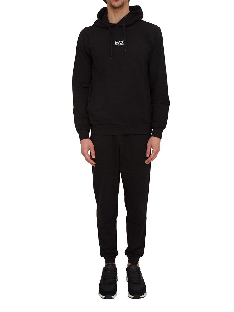 Tuta sportiva nero EA7 Core Identity in cotone