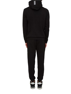 Tuta sportiva nero EA7 Core Identity in cotone in UOMO