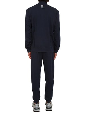 Tuta sportiva blu EA7 Core Identity in cotone in UOMO