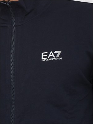 Tuta sportiva blu EA7 Core Identity in cotone in UOMO