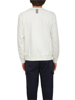 Felpa EA7 Emporio Armani in cotone avorio in UOMO