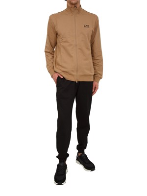 Tuta sportiva beige EA7 Core Identity in cotone in UOMO