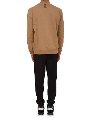 Tuta sportiva beige EA7 Core Identity in cotone in UOMO