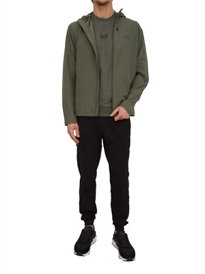 Felpa EA7 Emporio Armani in cotone verde in UOMO
