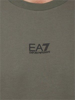 Felpa EA7 Emporio Armani in cotone verde in UOMO