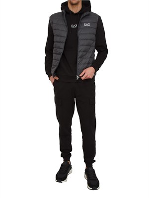 Felpa EA7 Emporio Armani in cotone nero in UOMO