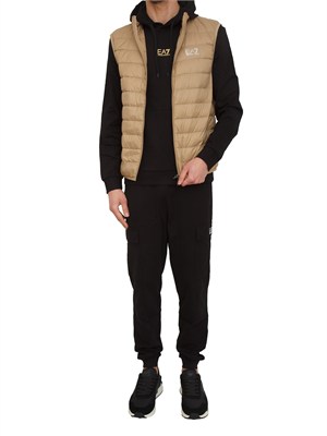 Felpa EA7 Emporio Armani in cotone nero in UOMO