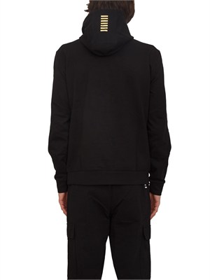 Felpa EA7 Emporio Armani in cotone nero in UOMO