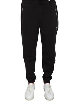 Pantaloni jogger nero EA7 Premium Shield in misto viscosa stretch in UOMO