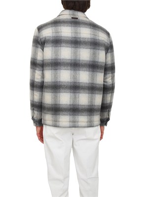 Giacca camicia Peserico uomo in misto lana grigia a quadri in UOMO