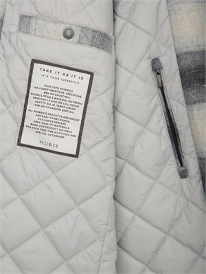 Giacca camicia Peserico uomo in misto lana grigia a quadri in UOMO