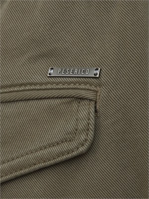 Pantalone Peserico uomo in gabardina di cotone verde in UOMO