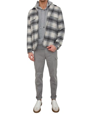 Pantalone Peserico uomo in gabardina di cotone grigio in UOMO