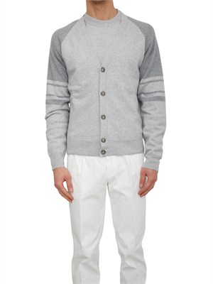 Cardigan Peserico uomo in lana merino e cashmere grigio in UOMO