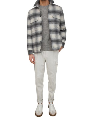 Maglia Peserico uomo in filato moulinÉ bottonato grigio in UOMO