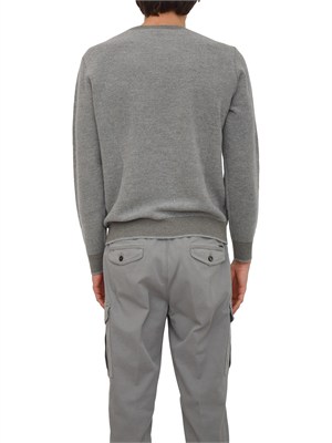 Maglia girocollo Peserico uomo in lana e cashmere grigia in UOMO