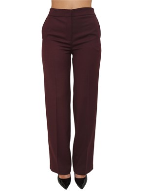 Pantaloni Twinset in twill misto lana bordeaux in DONNA