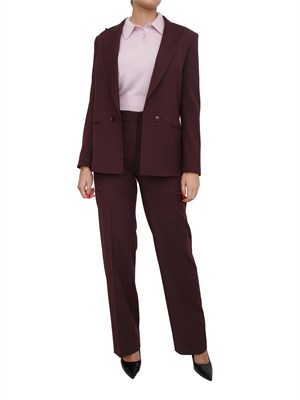Pantaloni Twinset in twill misto lana bordeaux in DONNA