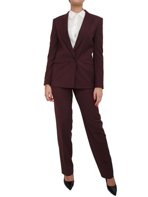 Giacca blazer Twinset in twill misto lana bordeaux in DONNA