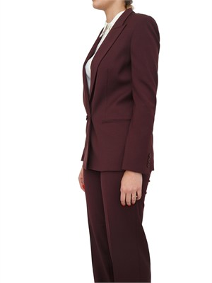 Giacca blazer Twinset in twill misto lana bordeaux in DONNA