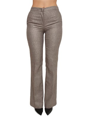 Pantaloni Twinset in misto lana a fantasia chevron con lurex in DONNA