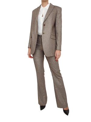 Pantaloni Twinset in misto lana a fantasia chevron con lurex in DONNA