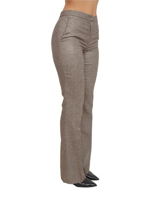 Pantaloni Twinset in misto lana a fantasia chevron con lurex in DONNA