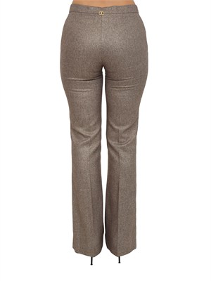 Pantaloni Twinset in misto lana a fantasia chevron con lurex in DONNA