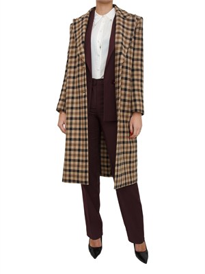 Pantalone Twinset in misto lana stretch bordeaux in DONNA
