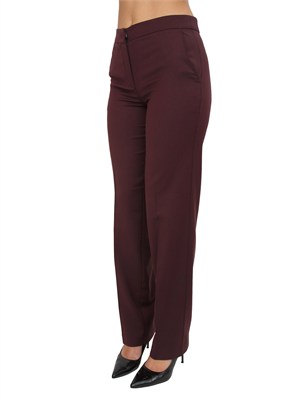 Pantalone Twinset in misto lana stretch bordeaux in DONNA