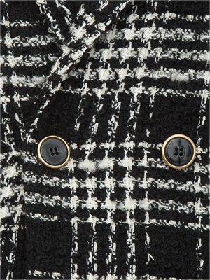 Giacca blazer Twinset in tessuto bouclÉ check nero in DONNA