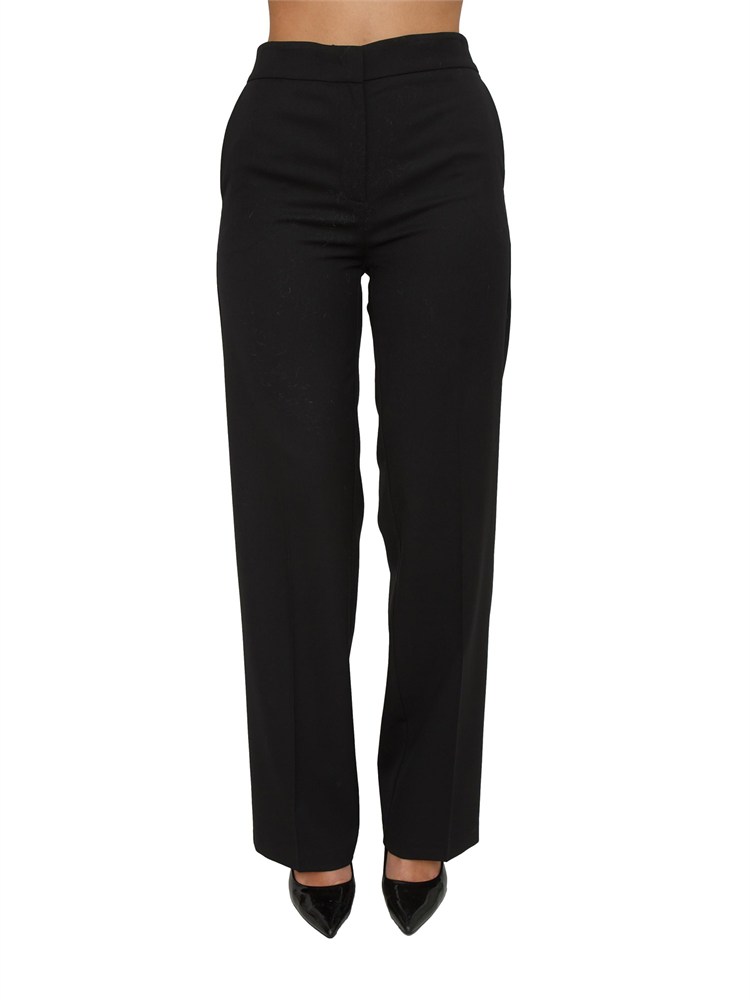 Pantaloni Twinset in twill misto lana nera
