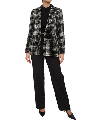 Pantaloni Twinset in twill misto lana nera in DONNA