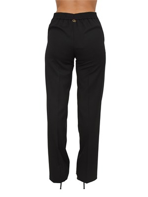 Pantaloni Twinset in twill misto lana nera in DONNA