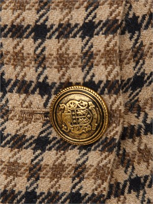 Minigonna Twinset in saia di misto lana fantasia check cammello in DONNA