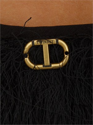 Minigonna nera Twinset con frange fini in DONNA