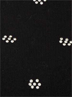 Maglia Twinset in misto angora nera con applicazioni strass in DONNA