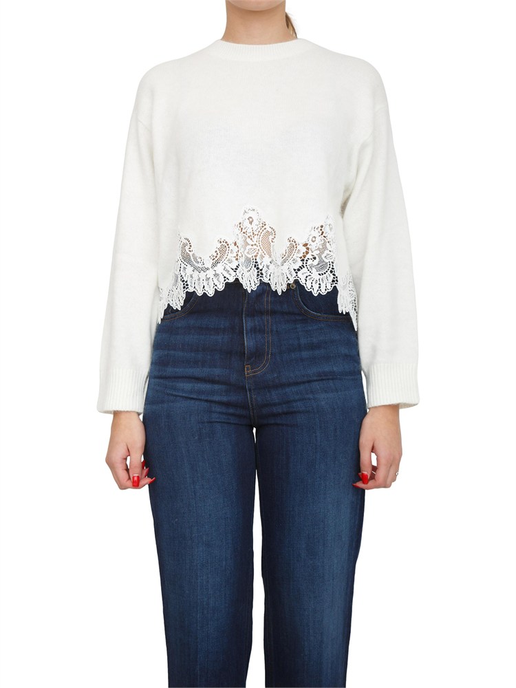 Maglia Twinset in misto angora bianca