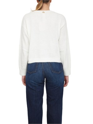 Maglia Twinset in misto angora bianca in DONNA