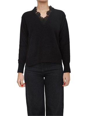 Maglia Twinset in misto angora nera in DONNA