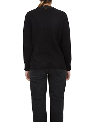 Maglia Twinset in misto angora nera in DONNA