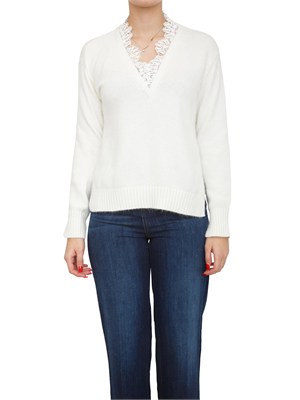 Maglia Twinset in misto angora bianca in DONNA