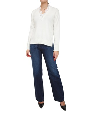 Maglia Twinset in misto angora bianca in DONNA