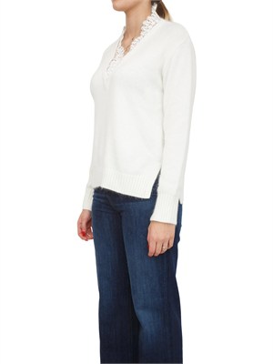 Maglia Twinset in misto angora bianca in DONNA