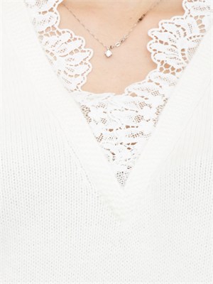 Maglia Twinset in misto angora bianca in DONNA